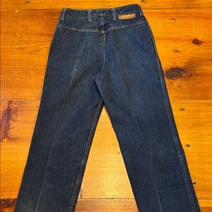 PIERRE CARDIN 4 Vintage 70s 80s Blue Denim Jeans 34" HR Ribcage Raw Denim Indigo